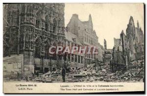 Old Postcard War Paris Leuven L & # 39Hoteld From City And The Army Cathedrale