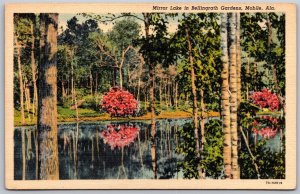 Vtg Mobile Alabama AL Bellingrath Gardens Mirror Lake 1930s Linen View Postcard