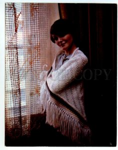 488663 Advertising FASHION 1983 Knitting pattern SHAWL Girl Poster Old postcard