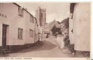 Somerset Postcard - The Cross and Church - Minehead - Ref 4096A