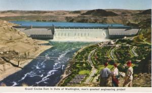 Grand Coulee Dam Washington Wa ~ Washington St. Advertising Commission Postcard