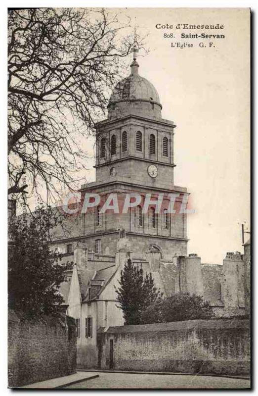 Old Postcard Saint Servan L & # 39Eglise