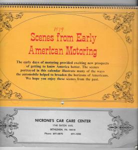 Bethlehem PA Nicrones Car Care Center 1979 Calendar American