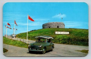 Vintage Bermuda Postcard Fort St. Catherine Classic Fringe Top Car 1957