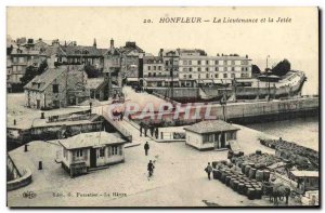 Old Postcard Honfleur Lieutenancy and Jetee