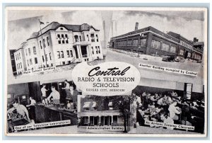 Kansas City Missouri MO Postcard Central Radio And Television School Scene 1950