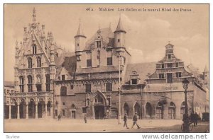 Mechelen/ Malines , Belgium ,PU-1905 ; Les Halles et le nouvel Hotel des postes