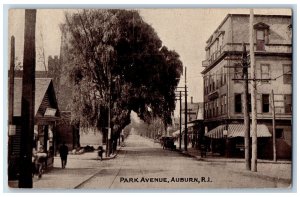 Auburn Rhode Island Postcard Park Avenue Business Section Scene 1920 Antique