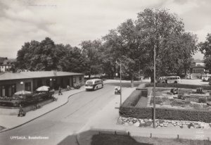 Uppsula Busstation Bus Station Bicycle Sweden Real Photo Postcard