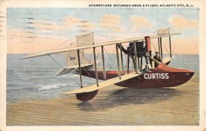 Atlantic City New Jersey Hydroplane Curtiss Vintage Postcard AA64195