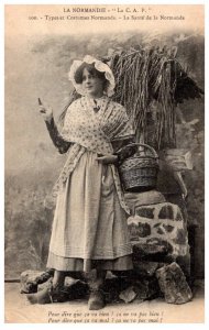 Normandy Farm Girl  in native costume
