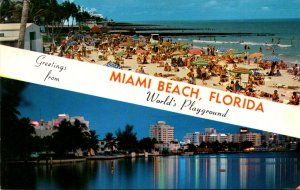 Florida Greetings From Miami Beach The Worrld's Playground
