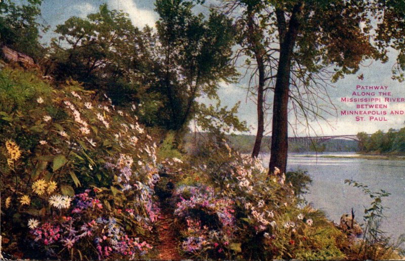 Minnesota St Paul Pathway Along The Mississippi River 1920