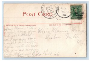 1908 Auburn Public Library, Auburn Maine ME Lisbon Falls ME Posted Postcard