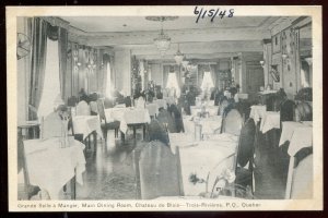 h3182 - TROIS RIVIERES Quebec Postcard 1940s Chateau de Blois Interior Dining