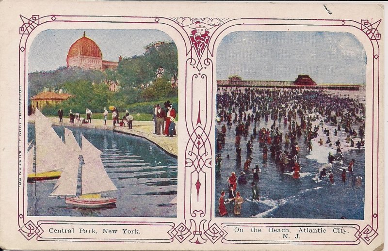 JUDAICA, New York NY, Temple Beth-El, Central Park, 1908, Synagogue, Jewish Life