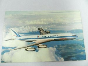Vintage Postcard Aviation - Air France Boeing 707 Intercontinental in Flight