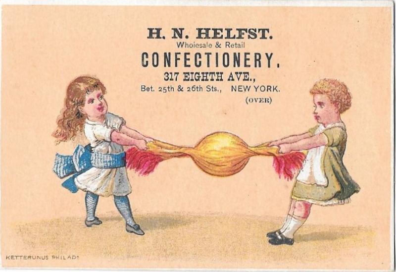 Victorian Trade Card HN Helfst NYC Confectionery Children