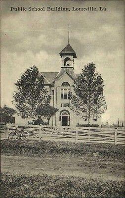 Longville Louisiana LA Public School SCARCE c1910 Postcard