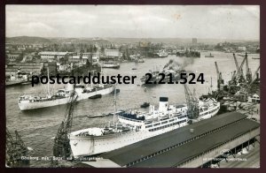 h3081 - SWEDEN Goteborg 1948 Steamer MS SAGA in Harbor. Real Photo Postcard