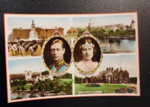 Mint England Royalty Postcard TM King George VI Queen Elizabeth Castle Palace