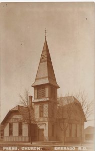 J81/ Emerado North Dakota RPPC Postcard c1910 Presbyterian Church 492