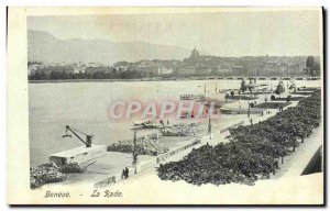 Old Postcard Geneva La Rade Advertisement house in small brown Rue Rousseau S...