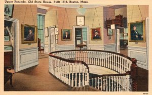 Vintage Postcard Upper Rotunda Old State House Assemblies Boston Massachusetts