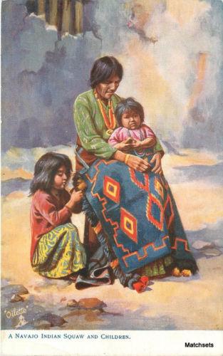 C-1910 Arizona Navajo Indian Squaw Children TUCK postcard 