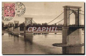 Postcard Old Suspension Bridge Langeais