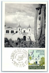 c1940's Church Of El Belen Quito Correos Del Ecuador Antique Postcard