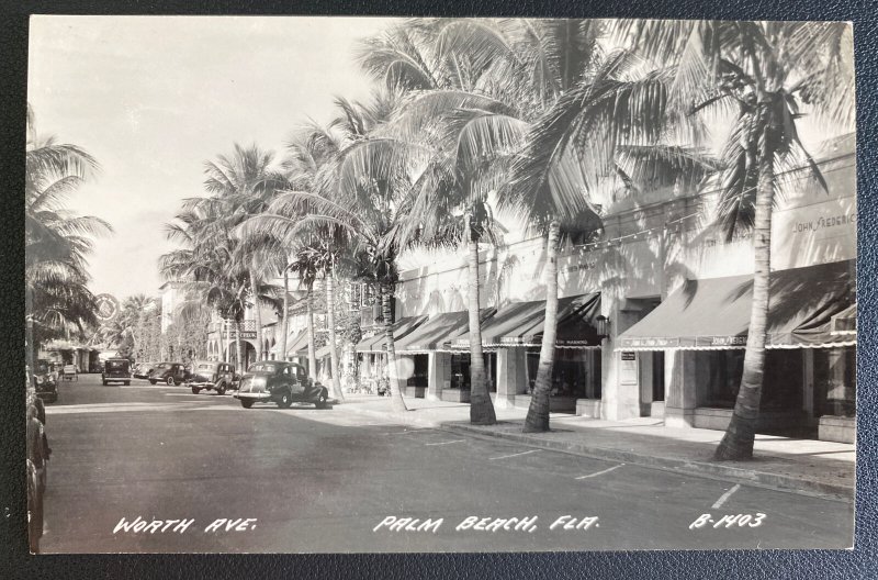 Mint USA Real Picture Postcard Palm Beach Florida Worth Ave
