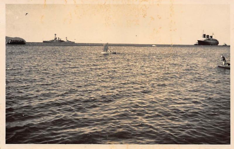 MARTINIQUE : carte photo (vers 1930) - le paquebot Normandie en rade de For...