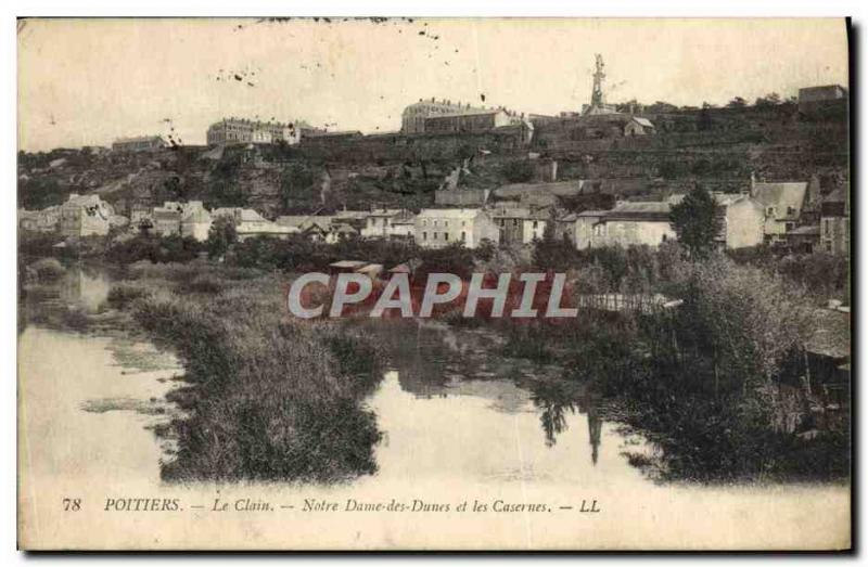 Old Postcard Poitiers Our Lady of the Dunes and Barracks