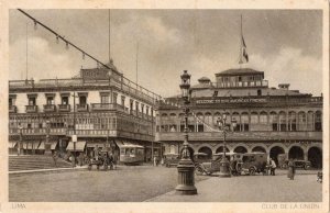 Lima Club De La Union Plaza de Armas Peru Old Postcard