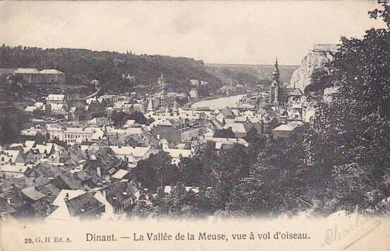 Belgium Dinant La Vallee de la Meuse vue a vol d'piseau 1907