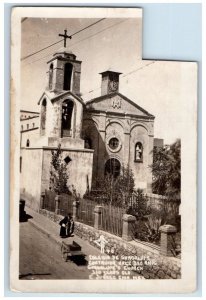 c1930's Guadalupe Temple Church Chihuahua Juarez Mexico RPPC Photo Postcard