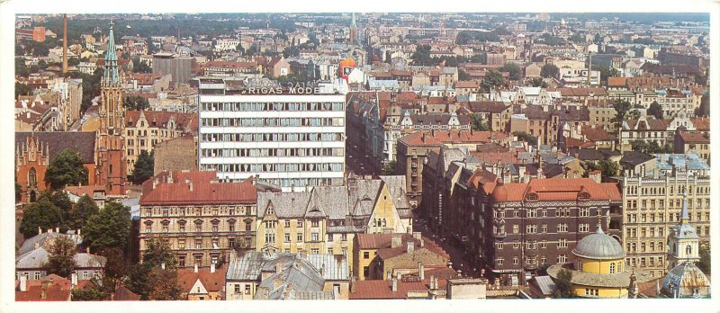 Postcard Riga Latvia Public service house