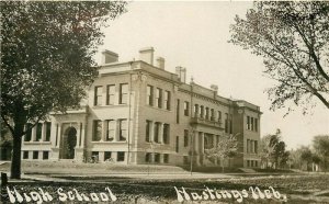 NE, Hastings, Nebraska, High School, RPPC