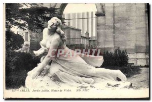 Old Postcard Arles Public Garden Statue of Niobe