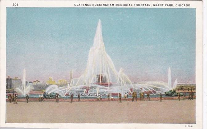 Illinois Chicago Clarence Buckingham Memorial Fountain Grant Park Curteich