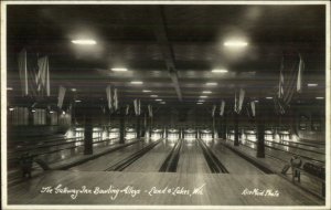 Land O' Lakes WI Gateway Inn Bowling Alley 1930s Real Photo Postcard