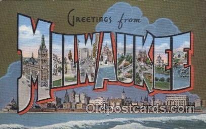 Milwaukee, USA Large Letter Towns Unused 