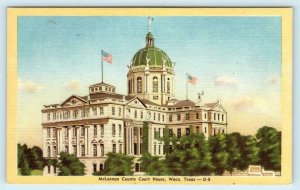 WACO, Texas TX ~ McLennon County COURT HOUSE ca 1940s Linen Postcard