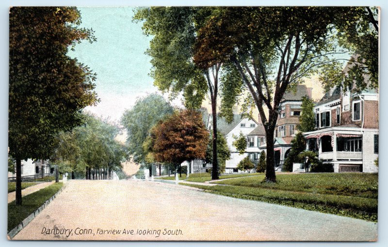 Danbury CT Connecticut Fairview Avenue Postcard