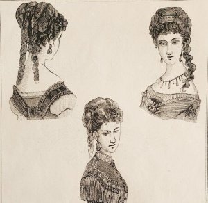 1868 Head Dresses Corsage Caprice Victorian Era Fashion Print Advertisement