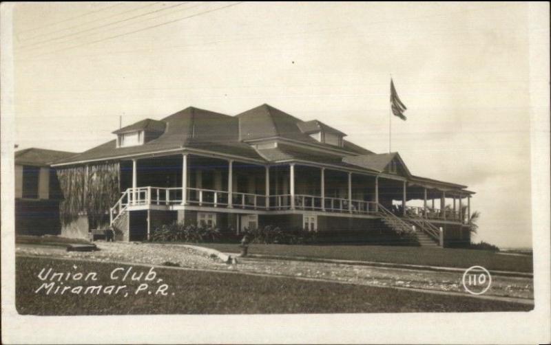 Miramar Puerto Rico Union Club c1910 Real Photo Postcard jrf