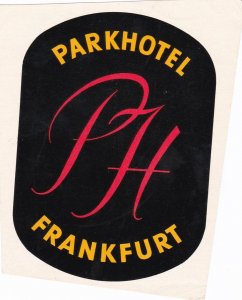 Germany Frankfurt Park Hotel Vintage Luggage Label sk3796