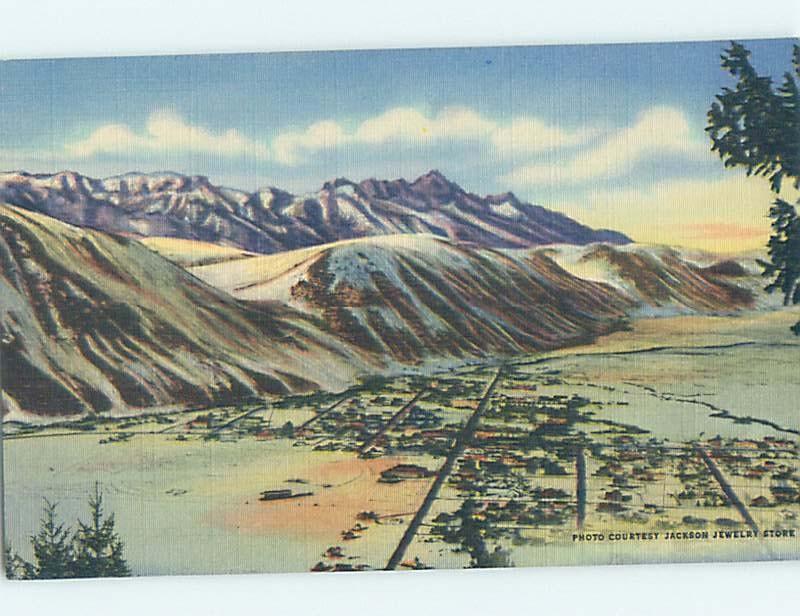 Unused Linen POSTCARD FROM Jackson Wyoming WY HM9107