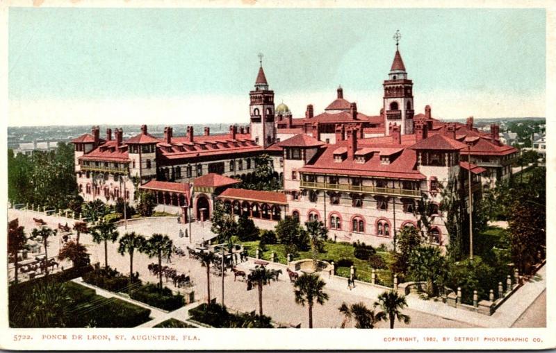 Florida St Augustine Hotel Ponce De Leon Detroit Publishing